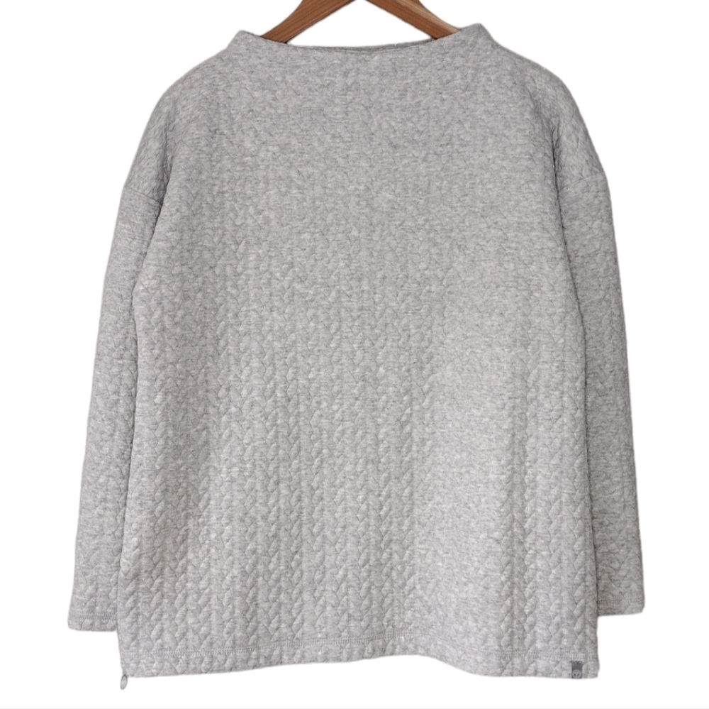 NWT Talbots Petite Metallic Pullover Long Sleeve Boat Neck Quilted Sweater Sz Mp